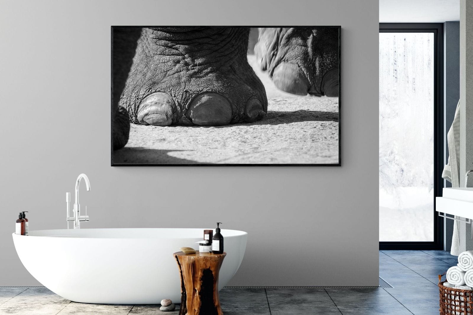 Stomp-Wall_Art-180 x 110cm-Mounted Canvas-Black-Pixalot