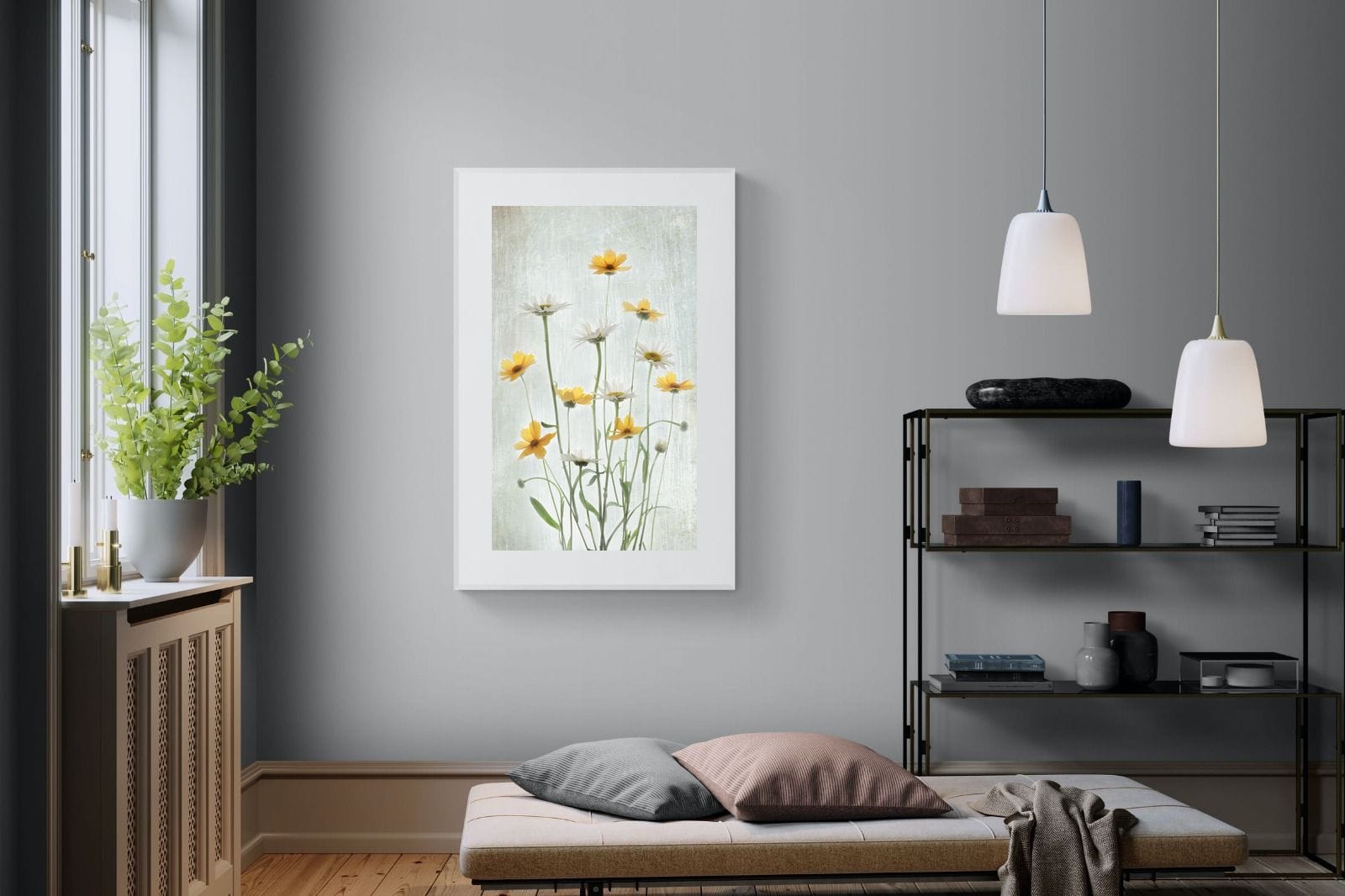 Summer Flowers-Wall_Art-100 x 150cm-Framed Print-White-Pixalot