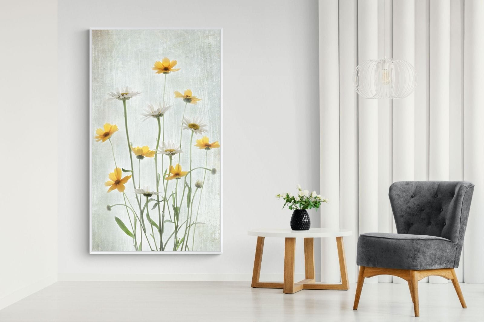 Summer Flowers-Wall_Art-130 x 220cm-Mounted Canvas-White-Pixalot
