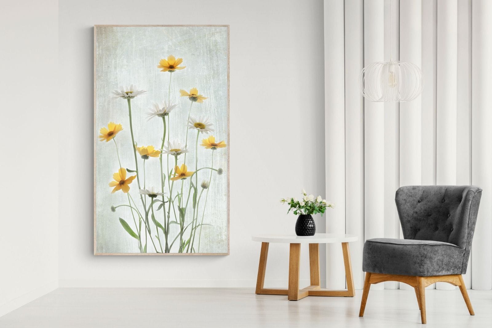 Summer Flowers-Wall_Art-130 x 220cm-Mounted Canvas-Wood-Pixalot