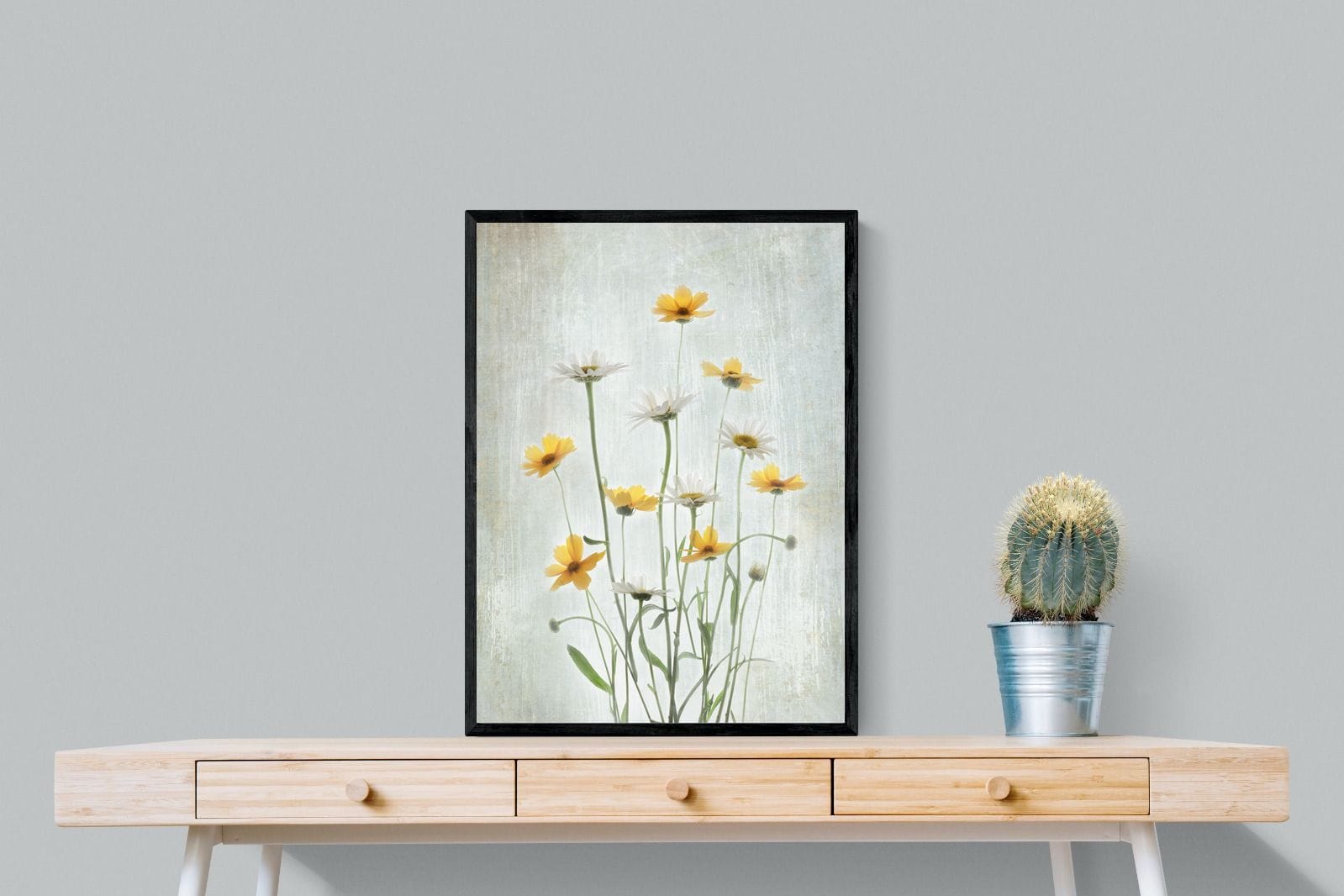 Summer Flowers-Wall_Art-60 x 80cm-Mounted Canvas-Black-Pixalot