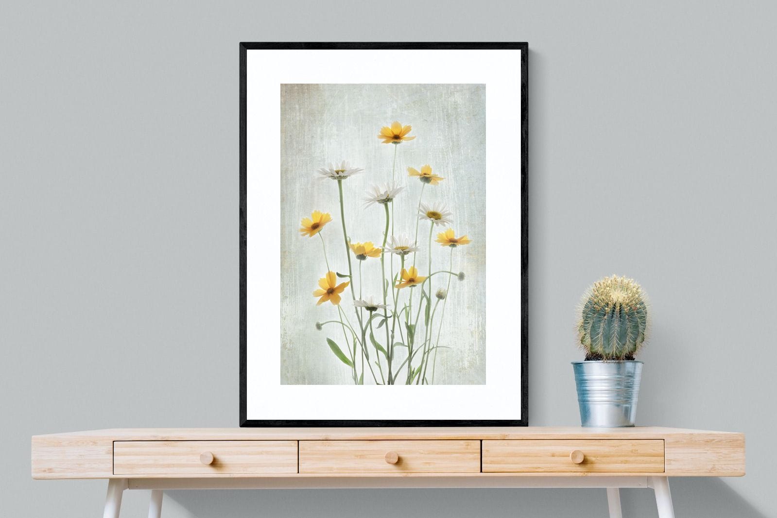 Summer Flowers-Wall_Art-75 x 100cm-Framed Print-Black-Pixalot