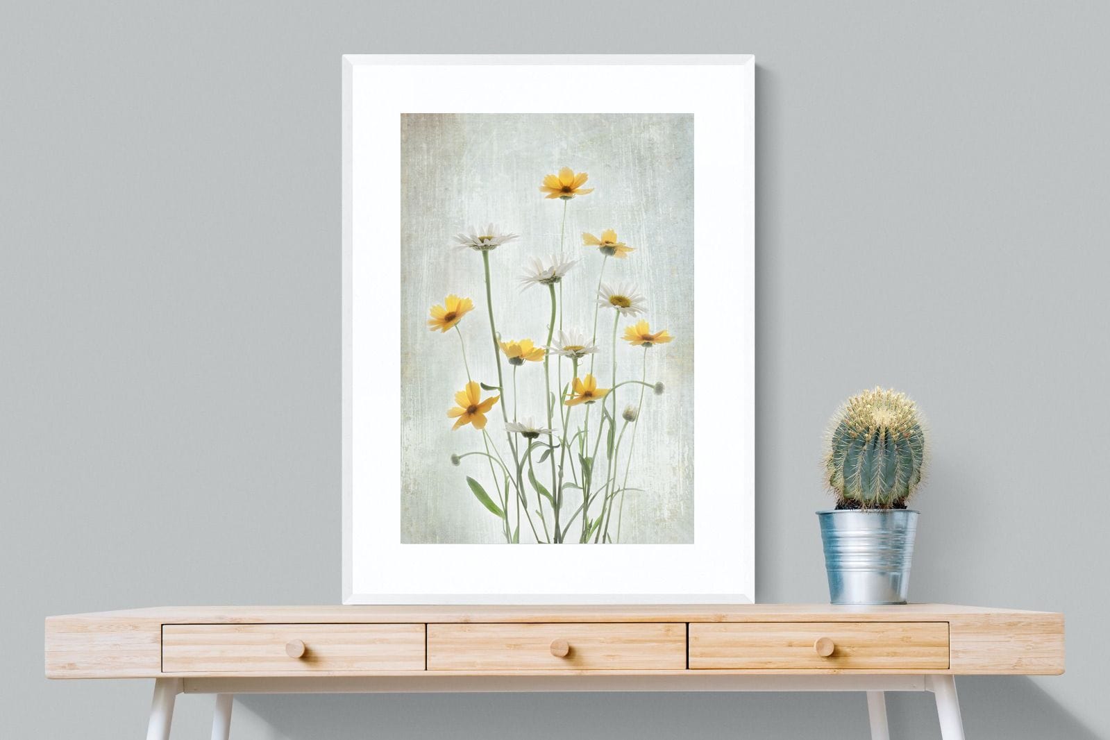 Summer Flowers-Wall_Art-75 x 100cm-Framed Print-White-Pixalot