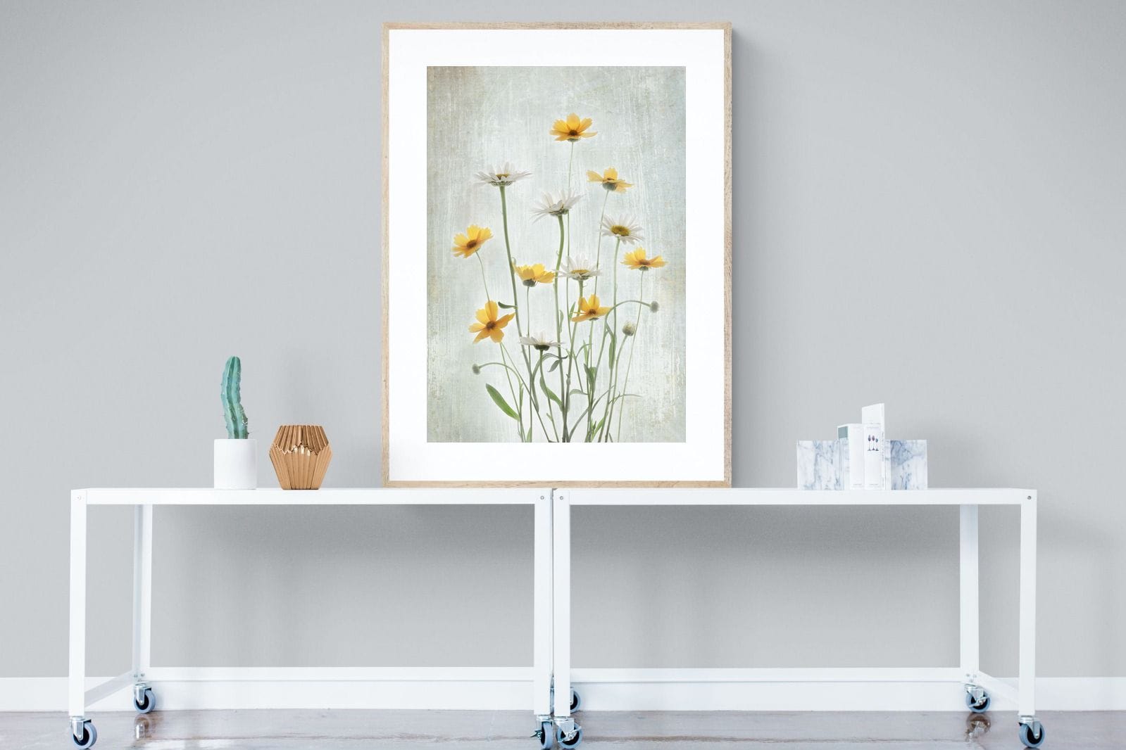 Summer Flowers-Wall_Art-90 x 120cm-Framed Print-Wood-Pixalot
