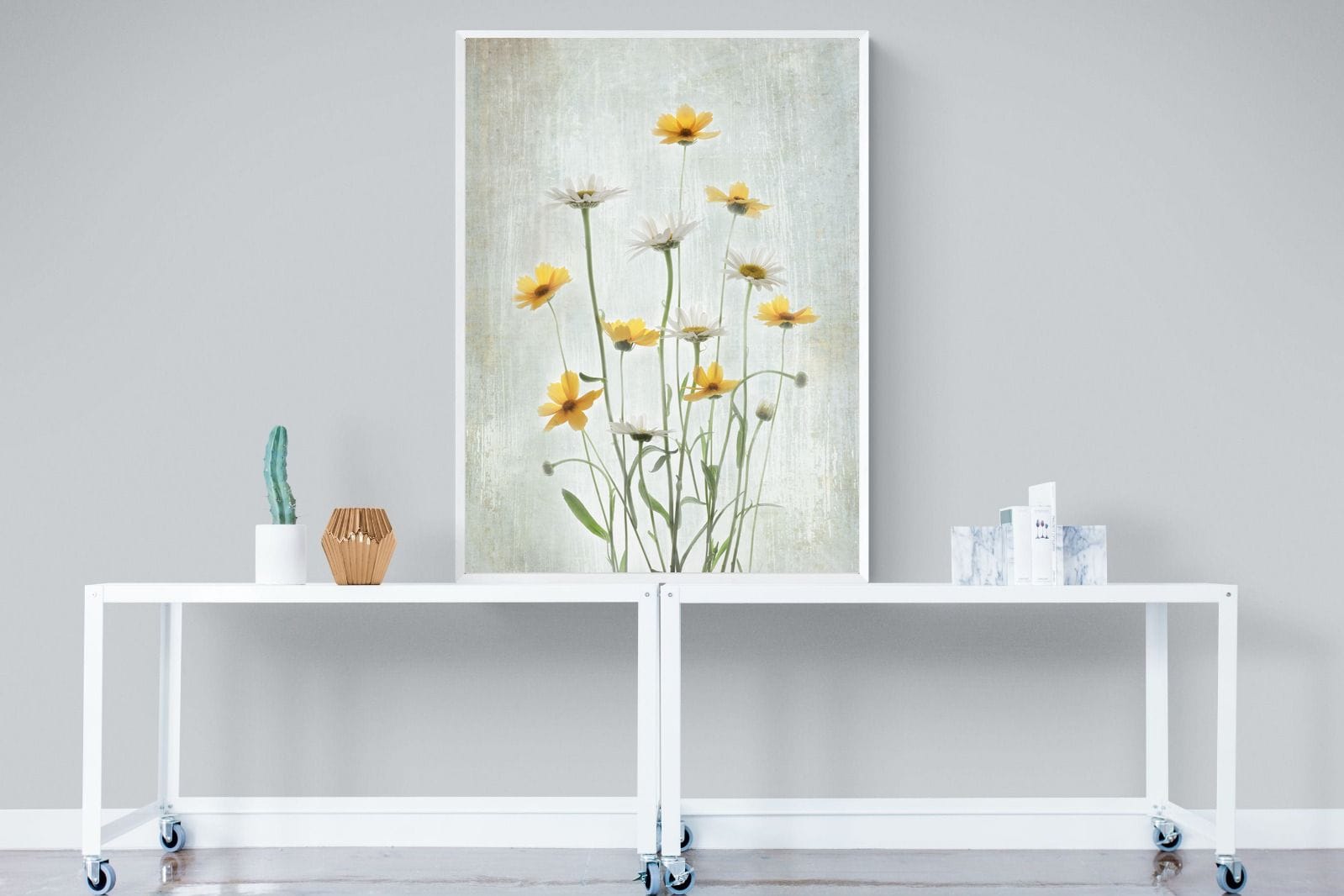 Summer Flowers-Wall_Art-90 x 120cm-Mounted Canvas-White-Pixalot
