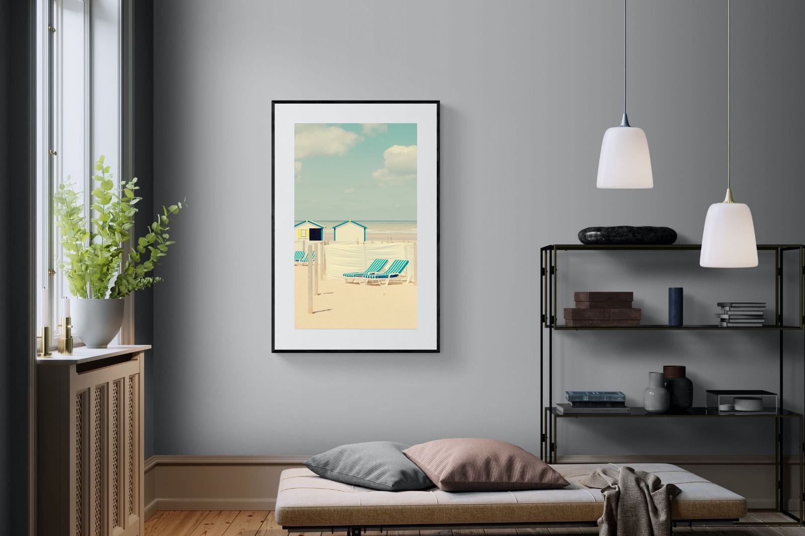 Sun Loungers-Wall_Art-100 x 150cm-Framed Print-Black-Pixalot