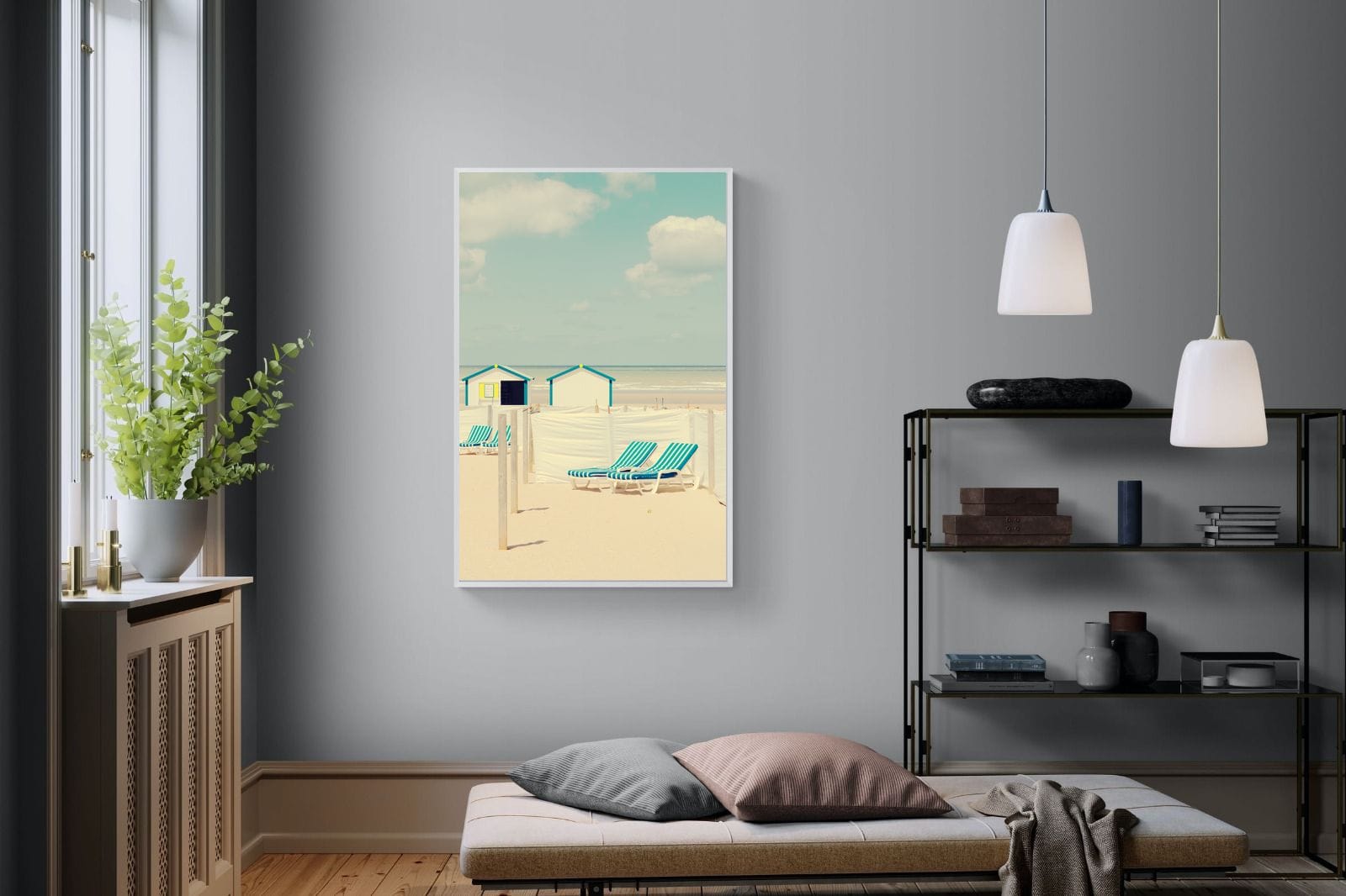Sun Loungers-Wall_Art-100 x 150cm-Mounted Canvas-White-Pixalot
