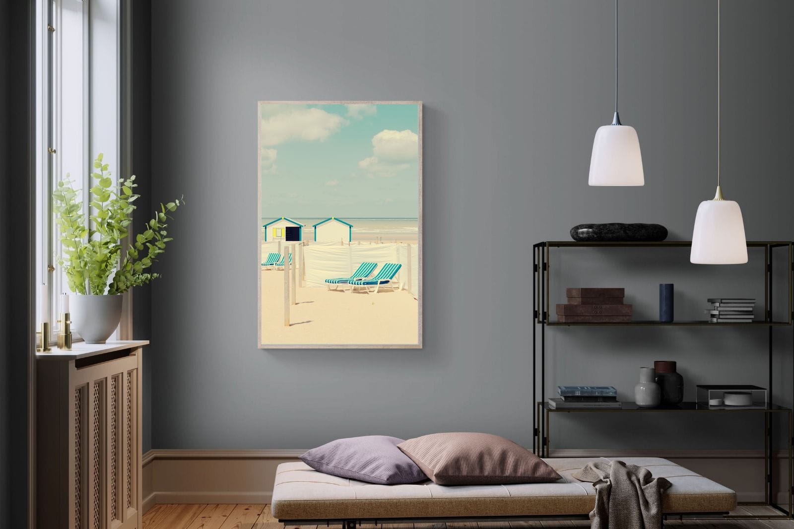 Sun Loungers-Wall_Art-100 x 150cm-Mounted Canvas-Wood-Pixalot