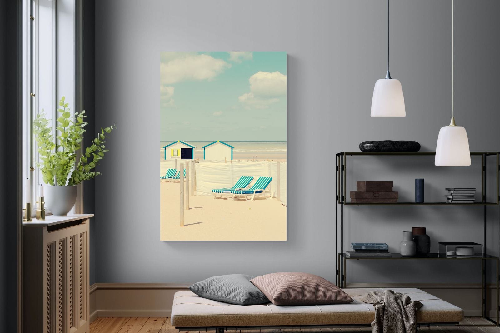 Sun Loungers-Wall_Art-120 x 180cm-Mounted Canvas-No Frame-Pixalot