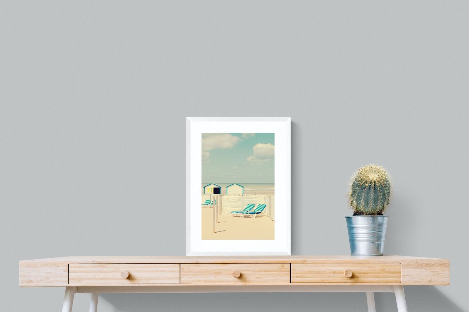 Sun Loungers-Wall_Art-45 x 60cm-Framed Print-White-Pixalot