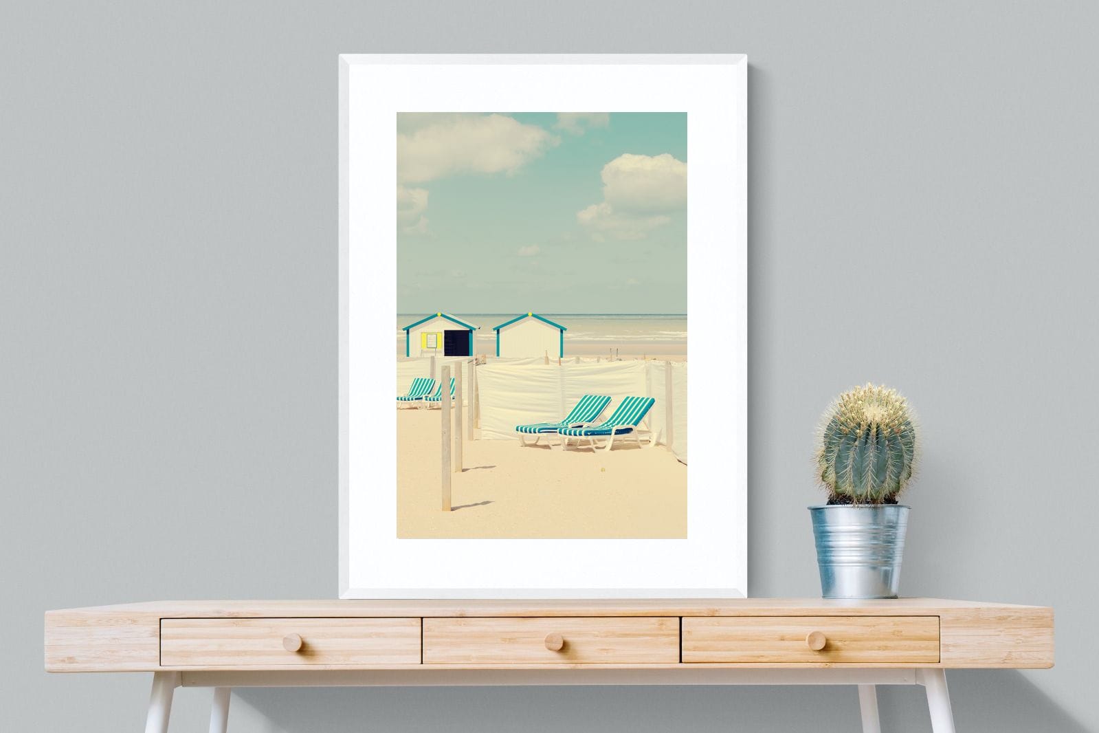 Sun Loungers-Wall_Art-75 x 100cm-Framed Print-White-Pixalot