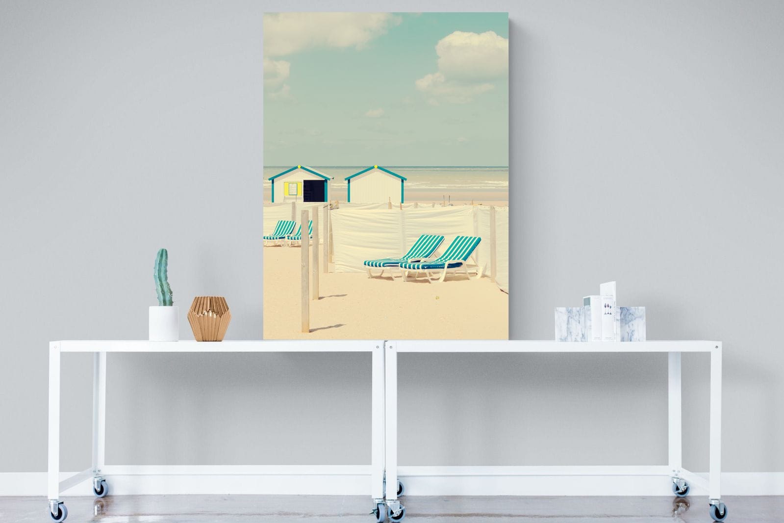 Sun Loungers-Wall_Art-90 x 120cm-Mounted Canvas-No Frame-Pixalot