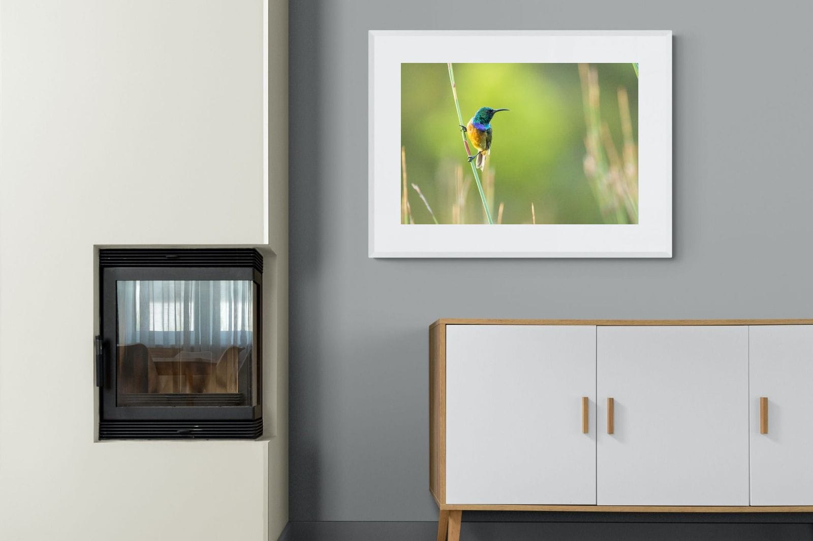 Sunbird-Wall_Art-100 x 75cm-Framed Print-White-Pixalot
