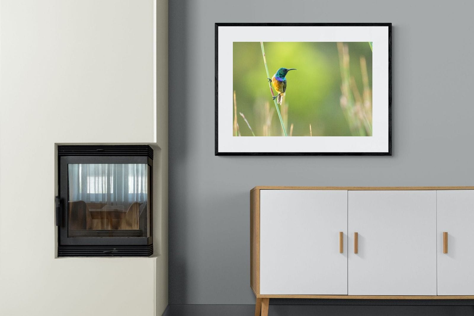 Sunbird-Wall_Art-100 x 75cm-Framed Print-Black-Pixalot