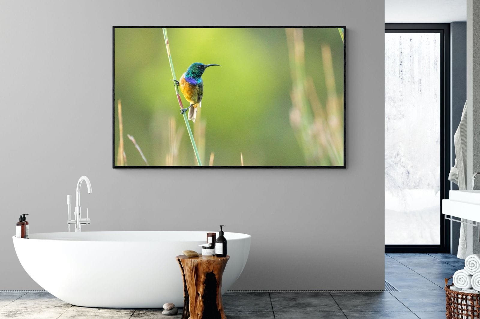 Sunbird-Wall_Art-180 x 110cm-Mounted Canvas-Black-Pixalot
