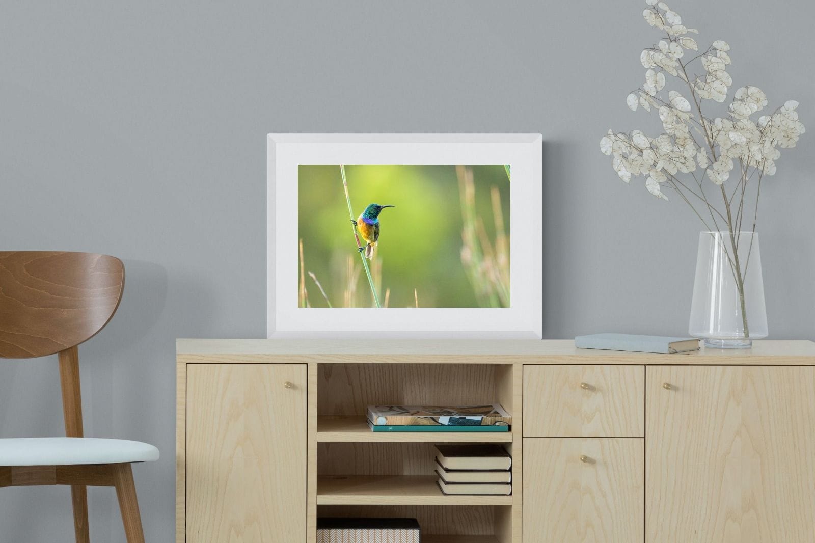 Sunbird-Wall_Art-60 x 45cm-Framed Print-White-Pixalot