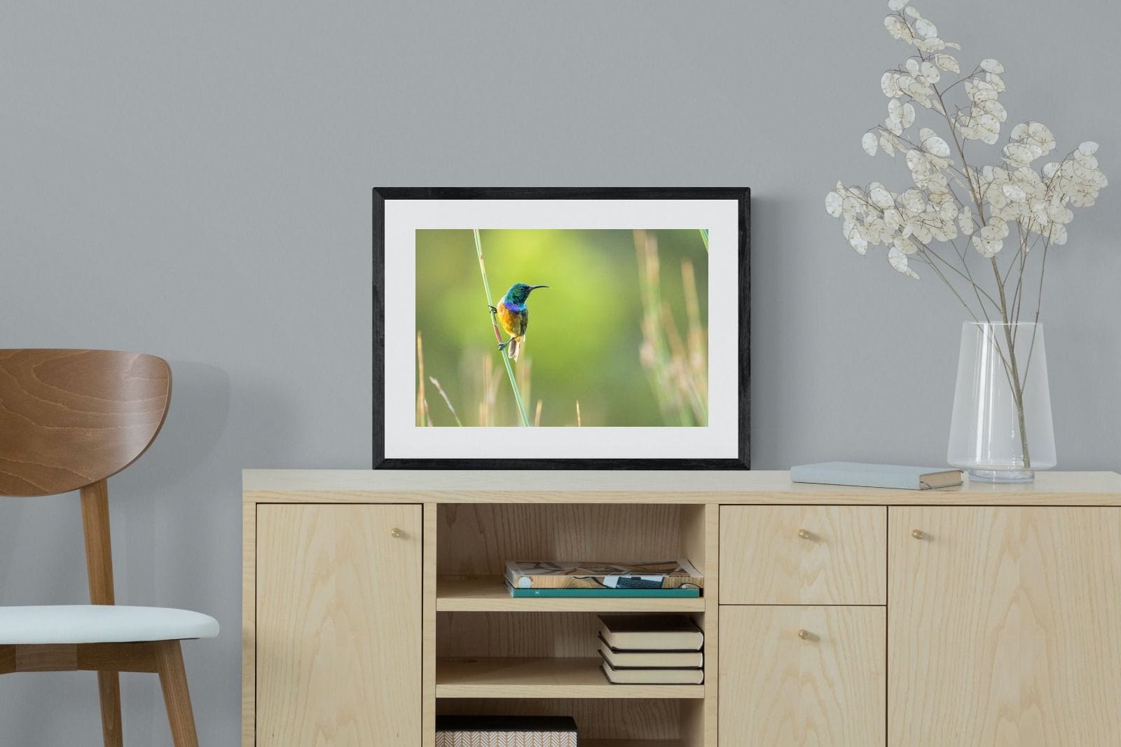 Sunbird-Wall_Art-60 x 45cm-Framed Print-Black-Pixalot