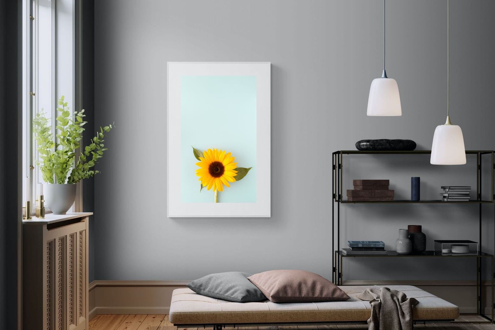 Sunflower-Wall_Art-100 x 150cm-Framed Print-White-Pixalot
