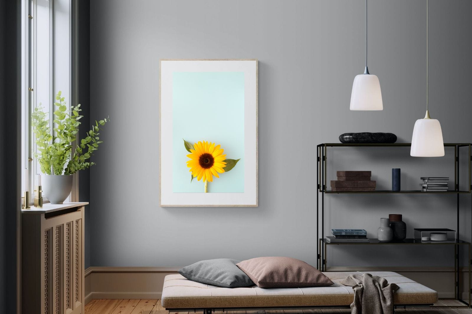 Sunflower-Wall_Art-100 x 150cm-Framed Print-Wood-Pixalot
