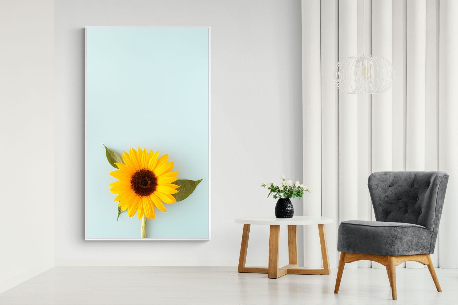 Sunflower-Wall_Art-130 x 220cm-Mounted Canvas-White-Pixalot