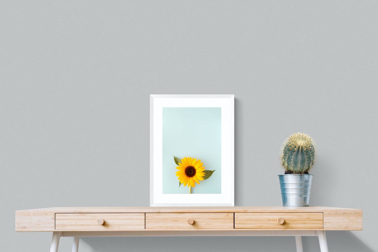 Sunflower-Wall_Art-45 x 60cm-Framed Print-White-Pixalot