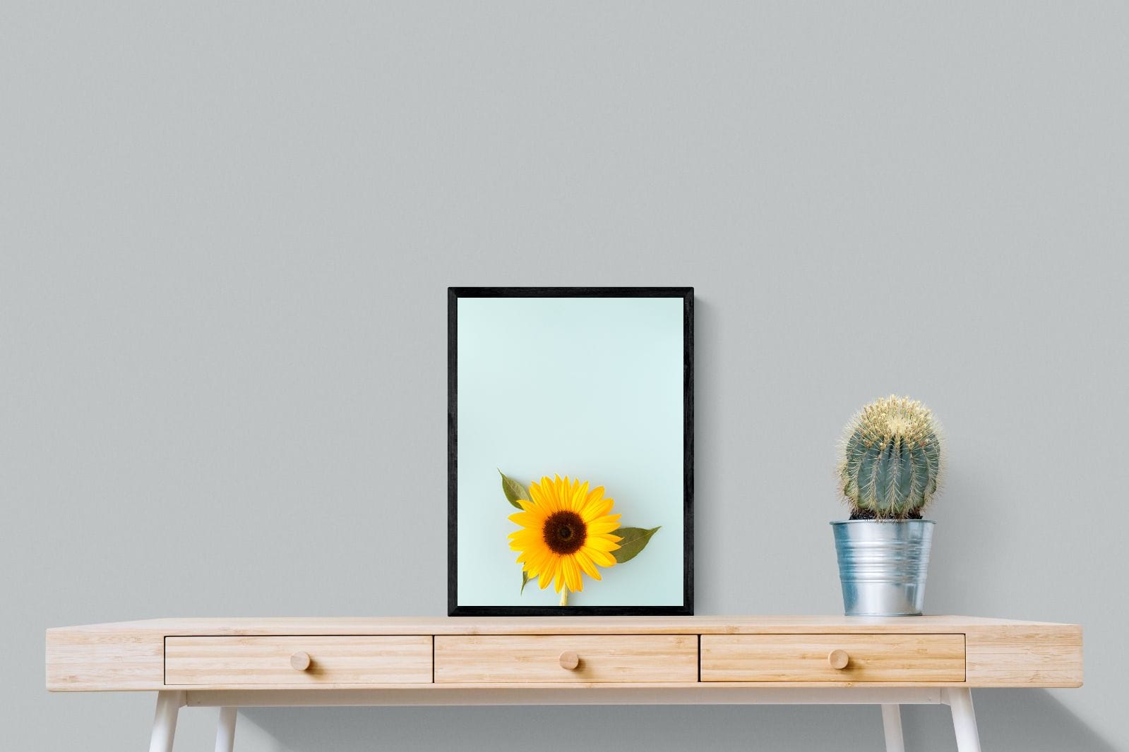 Sunflower-Wall_Art-45 x 60cm-Mounted Canvas-Black-Pixalot