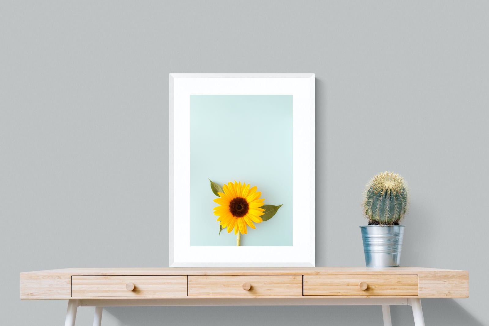 Sunflower-Wall_Art-60 x 80cm-Framed Print-White-Pixalot