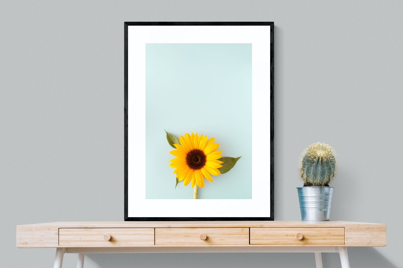 Sunflower-Wall_Art-75 x 100cm-Framed Print-Black-Pixalot
