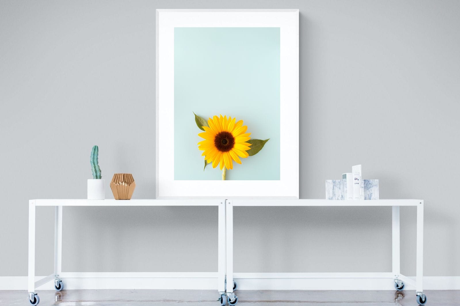 Sunflower-Wall_Art-90 x 120cm-Framed Print-White-Pixalot