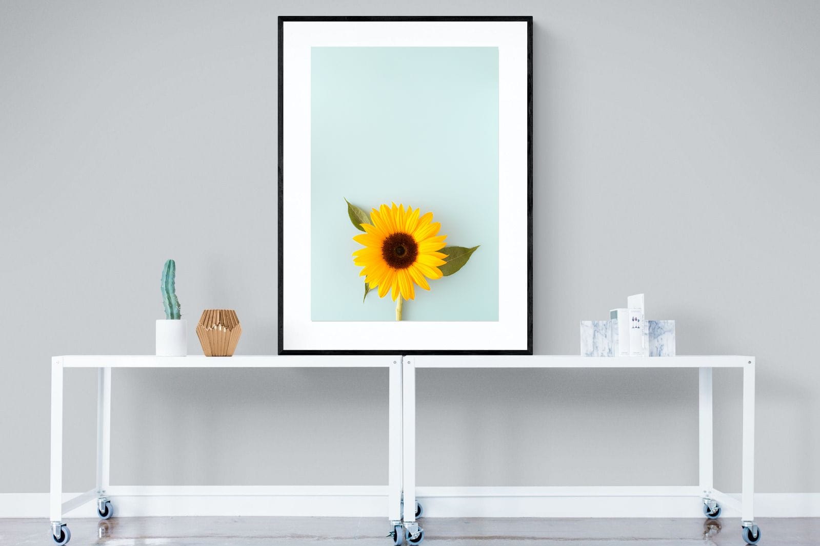 Sunflower-Wall_Art-90 x 120cm-Framed Print-Black-Pixalot