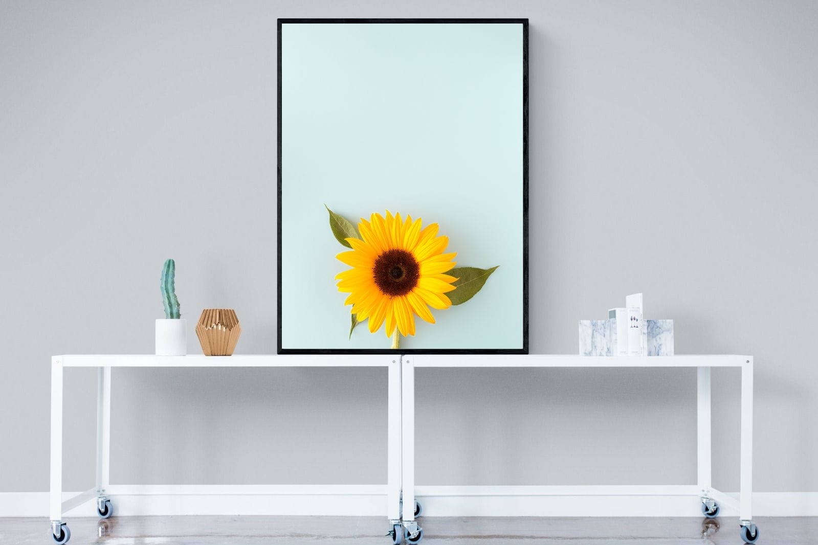 Sunflower-Wall_Art-90 x 120cm-Mounted Canvas-Black-Pixalot
