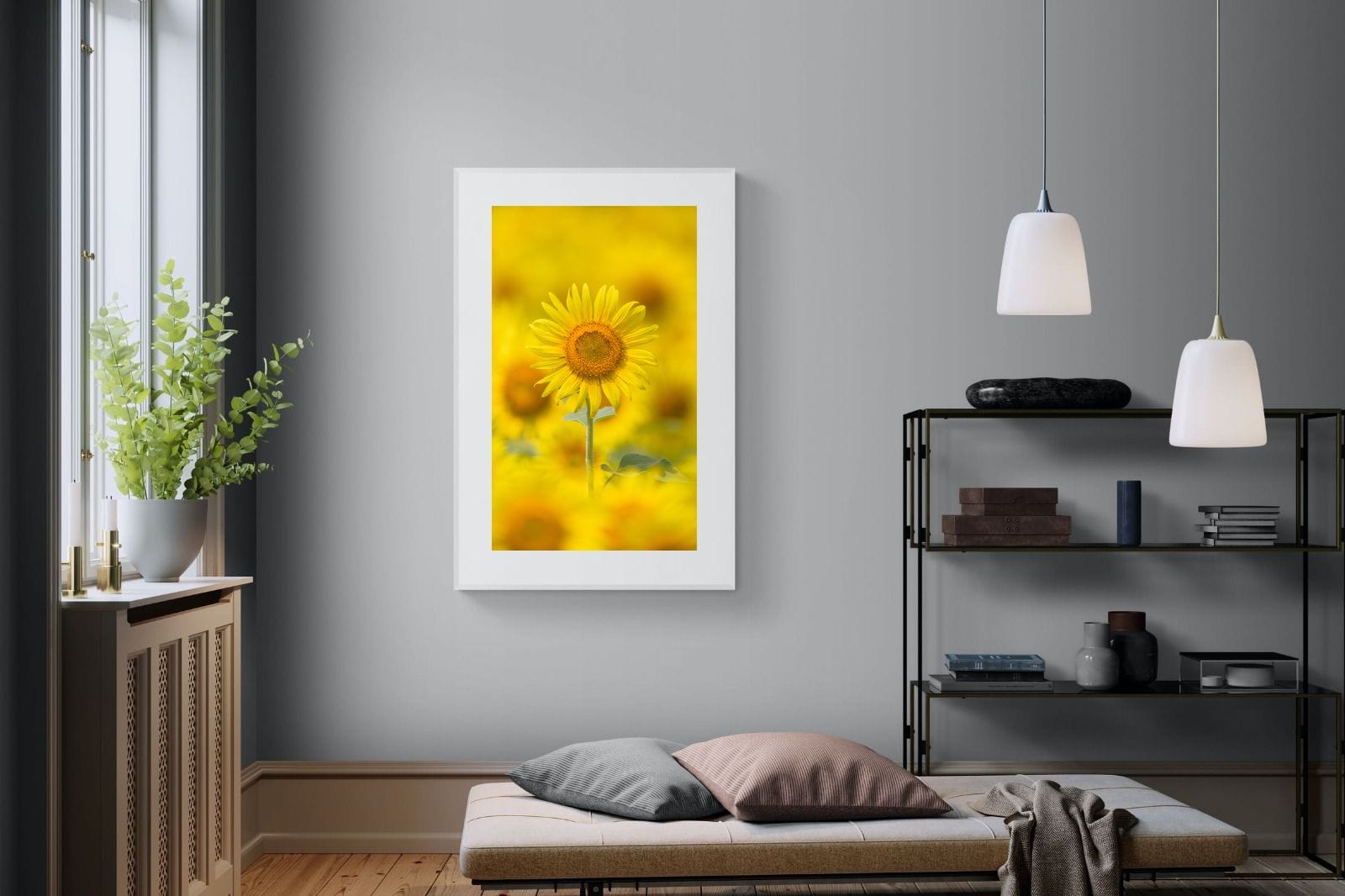 Sunniest Sunflower-Wall_Art-100 x 150cm-Framed Print-White-Pixalot