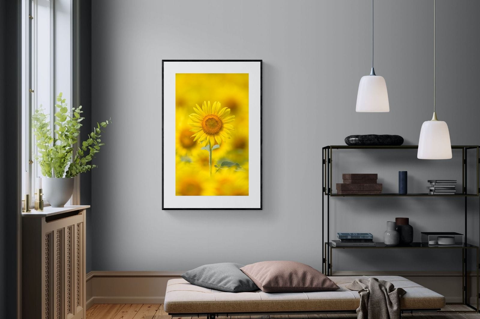Sunniest Sunflower-Wall_Art-100 x 150cm-Framed Print-Black-Pixalot