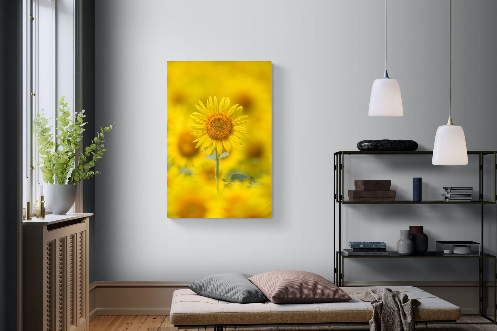 Sunniest Sunflower-Wall_Art-100 x 150cm-Mounted Canvas-No Frame-Pixalot
