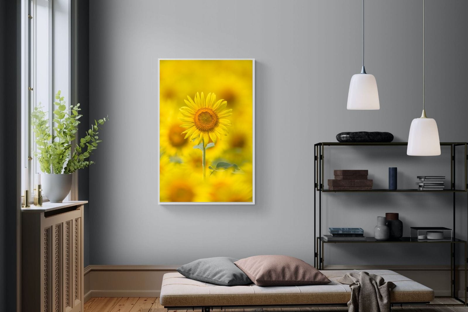 Sunniest Sunflower-Wall_Art-100 x 150cm-Mounted Canvas-White-Pixalot