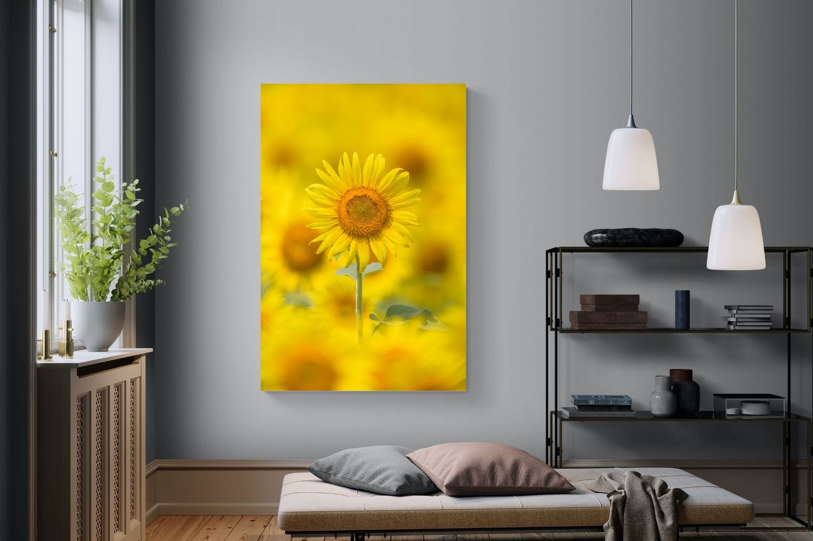 Sunniest Sunflower-Wall_Art-120 x 180cm-Mounted Canvas-No Frame-Pixalot