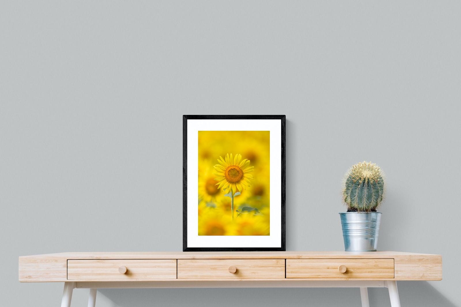 Sunniest Sunflower-Wall_Art-45 x 60cm-Framed Print-Black-Pixalot