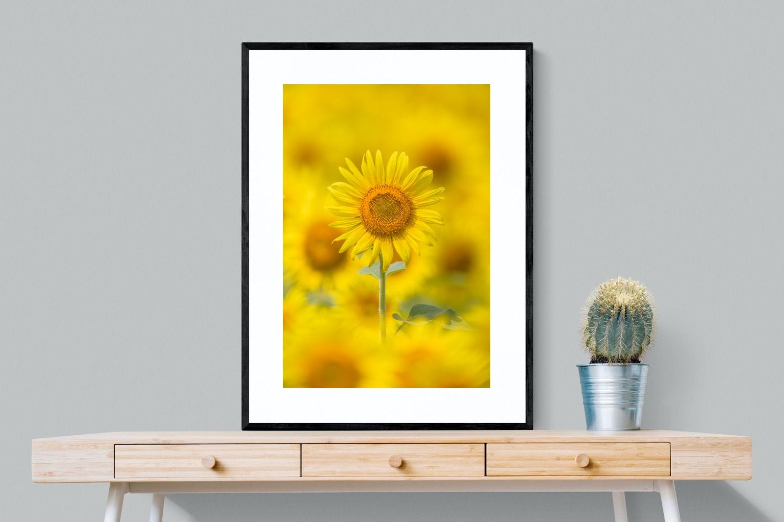 Sunniest Sunflower-Wall_Art-75 x 100cm-Framed Print-Black-Pixalot