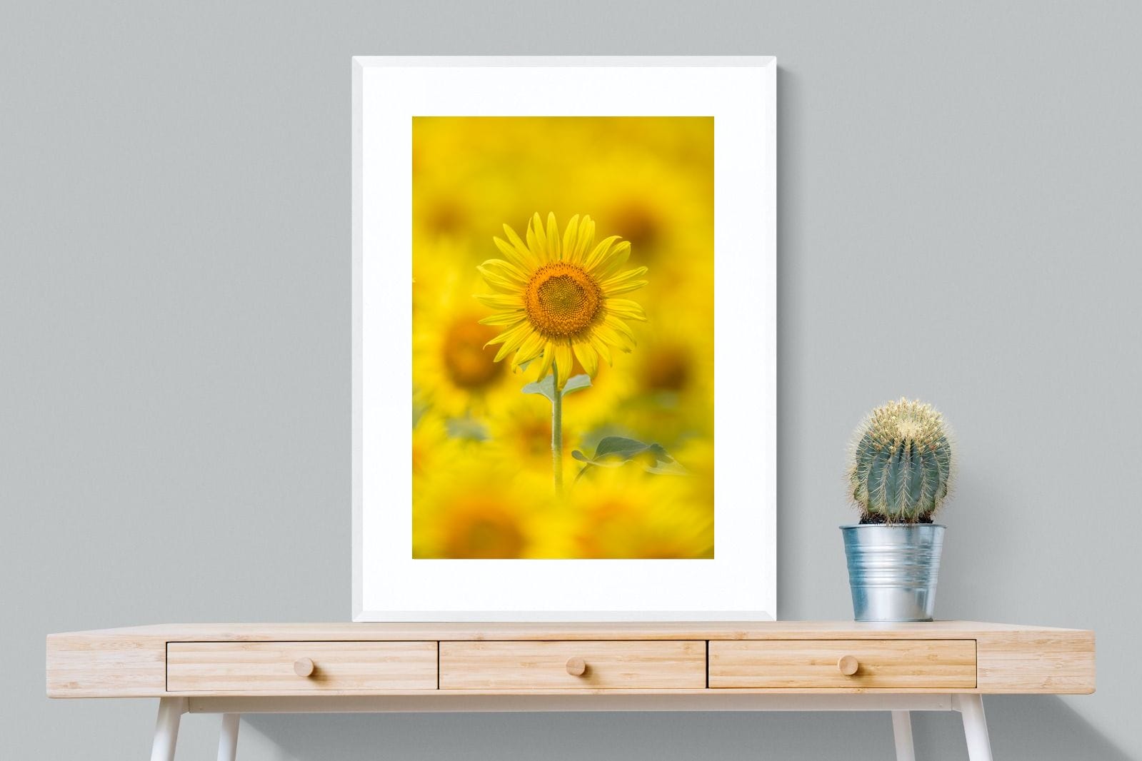 Sunniest Sunflower-Wall_Art-75 x 100cm-Framed Print-White-Pixalot