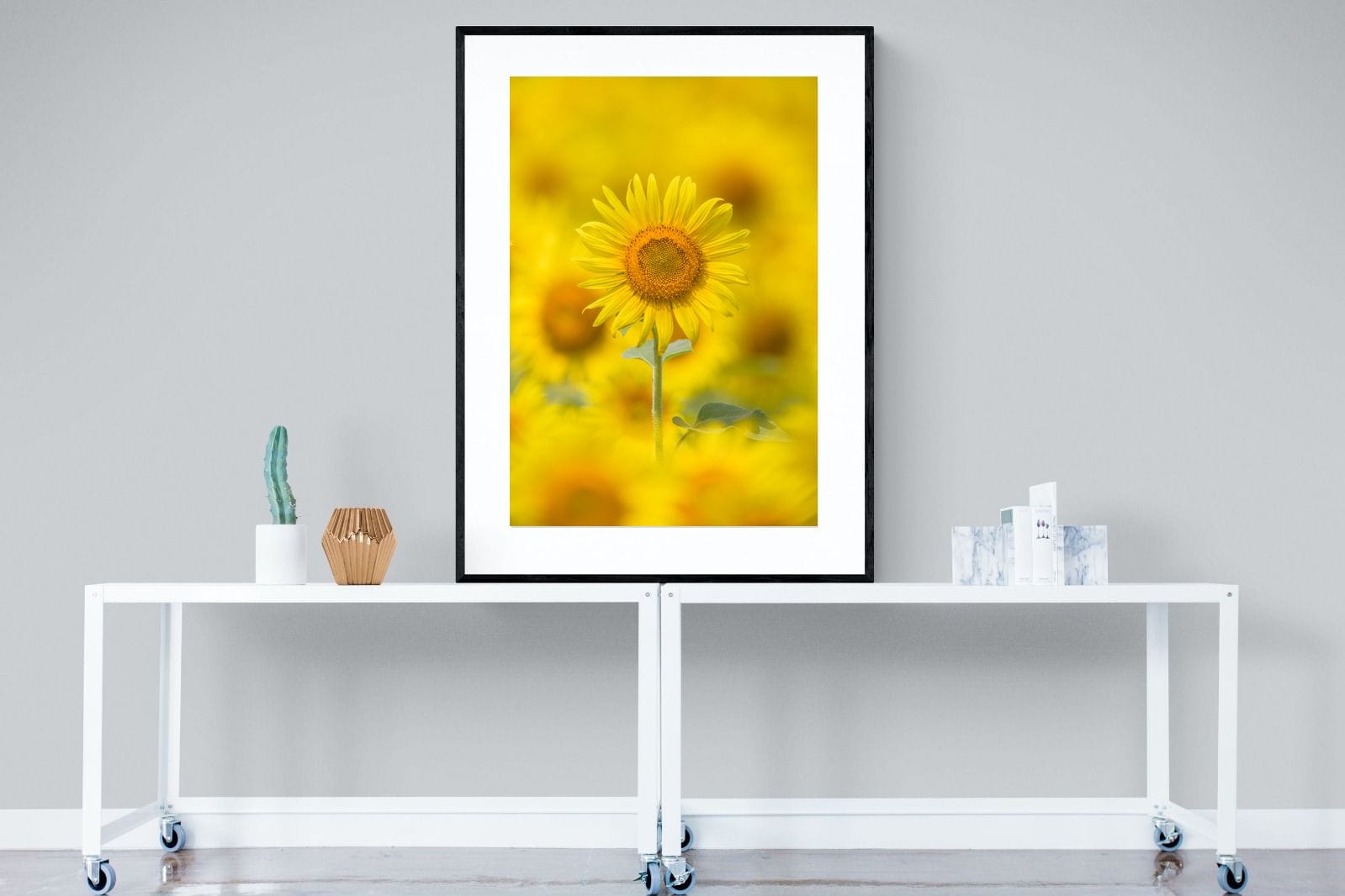 Sunniest Sunflower-Wall_Art-90 x 120cm-Framed Print-Black-Pixalot