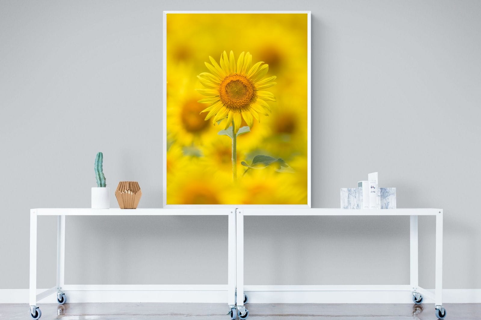 Sunniest Sunflower-Wall_Art-90 x 120cm-Mounted Canvas-White-Pixalot