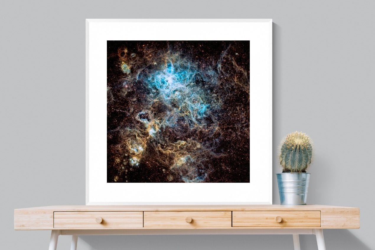 Tarantula Nebula-Wall_Art-100 x 100cm-Framed Print-White-Pixalot