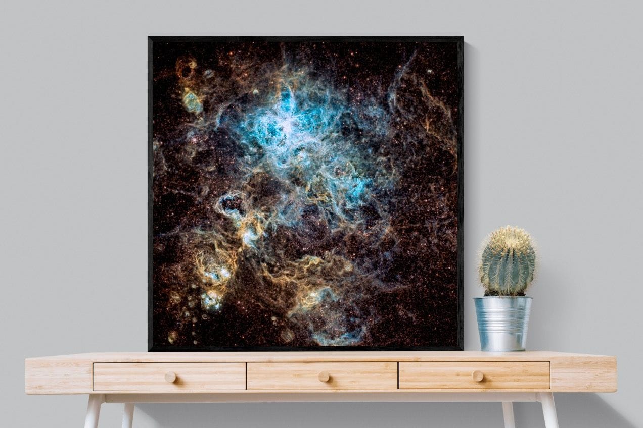 Tarantula Nebula-Wall_Art-100 x 100cm-Mounted Canvas-Black-Pixalot