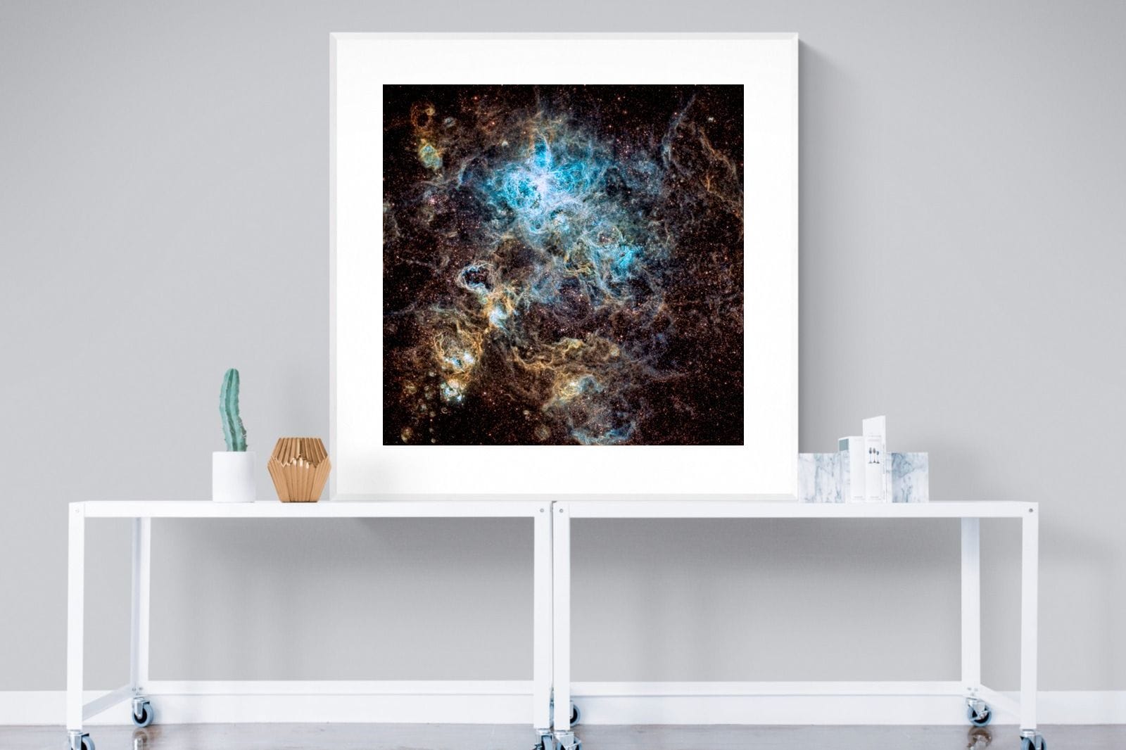 Tarantula Nebula-Wall_Art-120 x 120cm-Framed Print-White-Pixalot