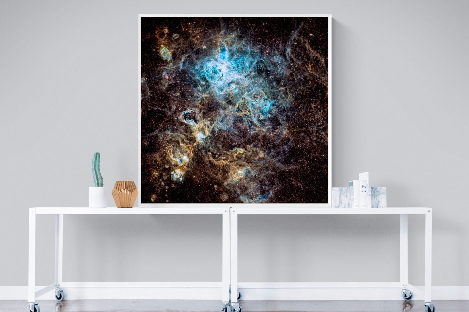 Tarantula Nebula-Wall_Art-120 x 120cm-Mounted Canvas-White-Pixalot