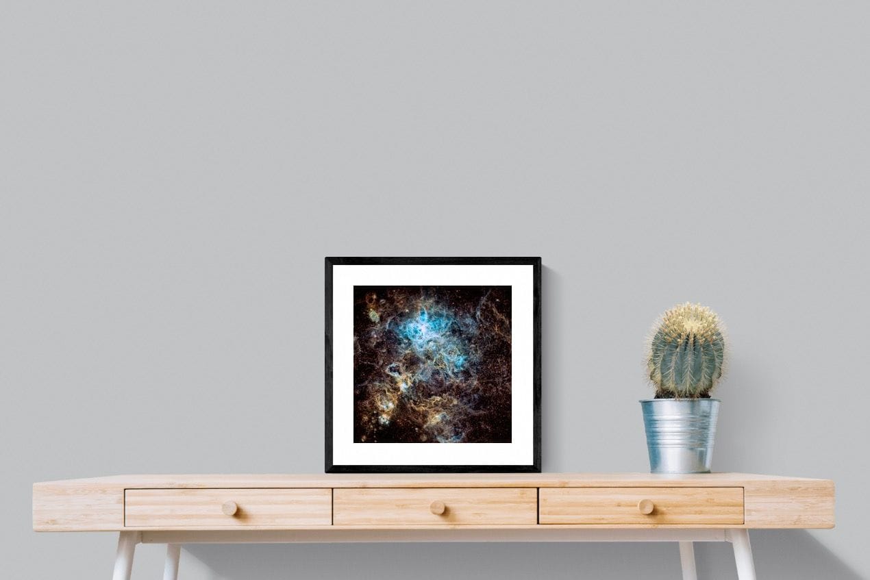 Tarantula Nebula-Wall_Art-50 x 50cm-Framed Print-Black-Pixalot
