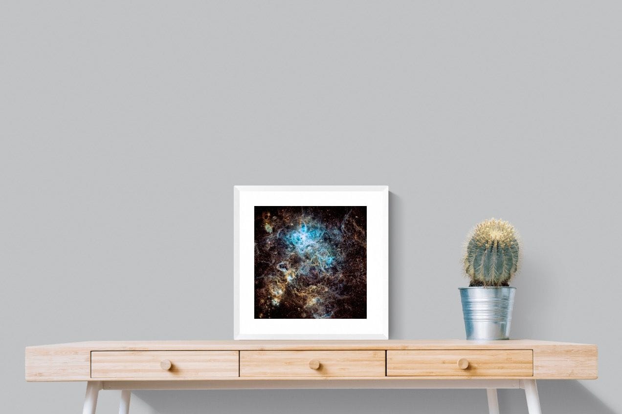 Tarantula Nebula-Wall_Art-50 x 50cm-Framed Print-White-Pixalot