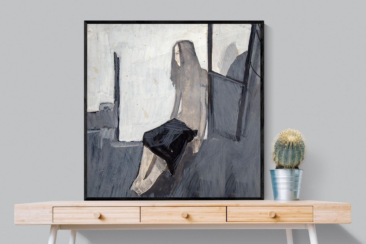 Thoughtful-Wall_Art-100 x 100cm-Mounted Canvas-Black-Pixalot