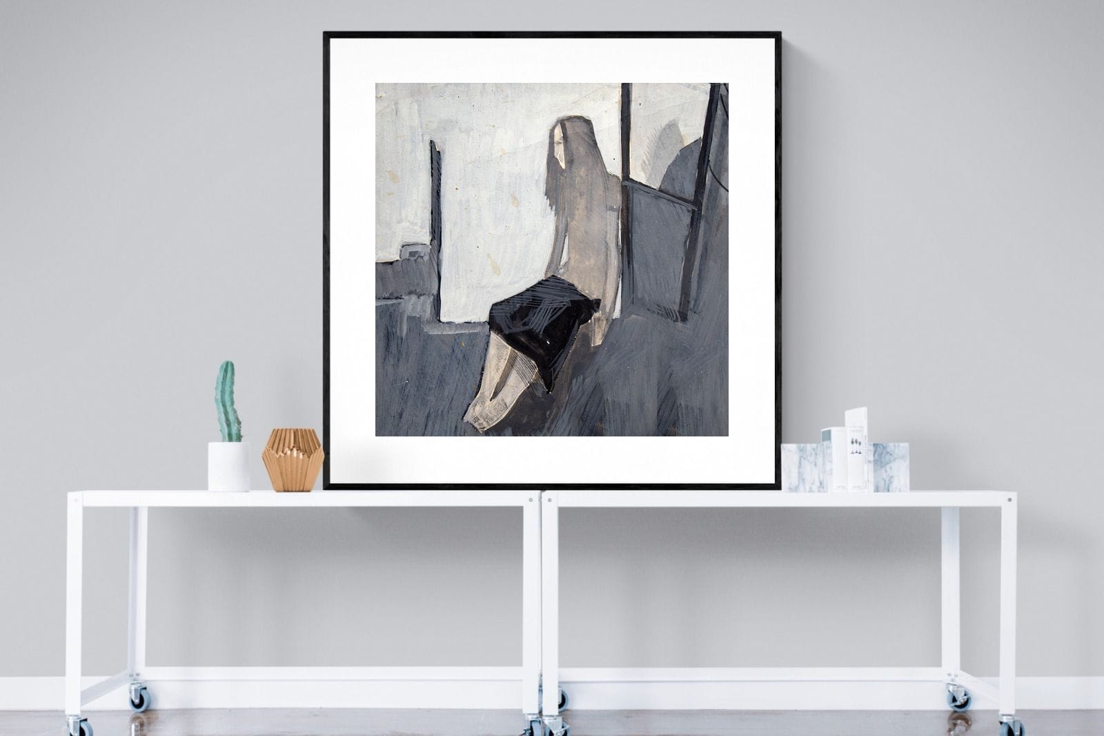 Thoughtful-Wall_Art-120 x 120cm-Framed Print-Black-Pixalot