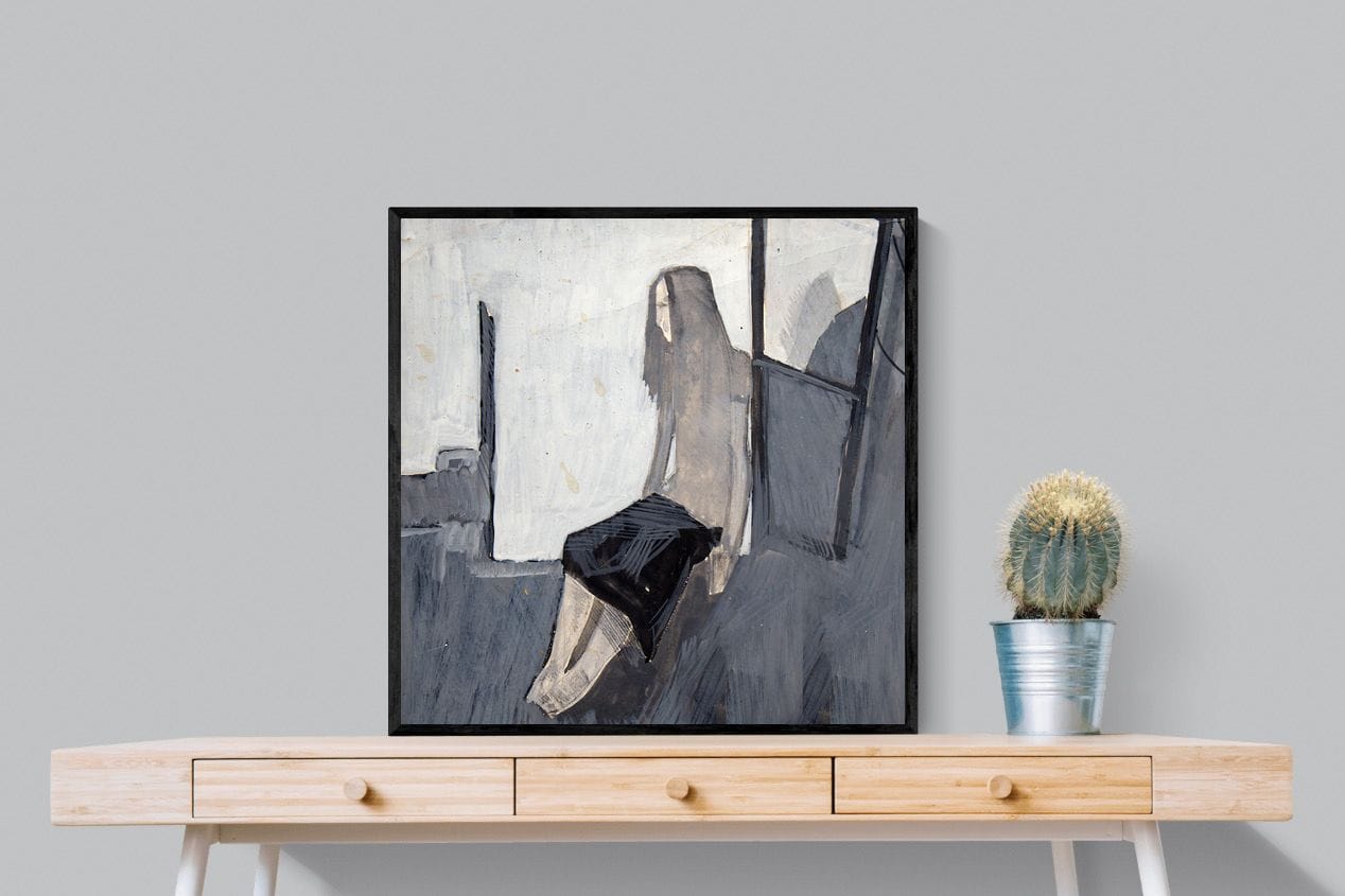 Thoughtful-Wall_Art-80 x 80cm-Mounted Canvas-Black-Pixalot